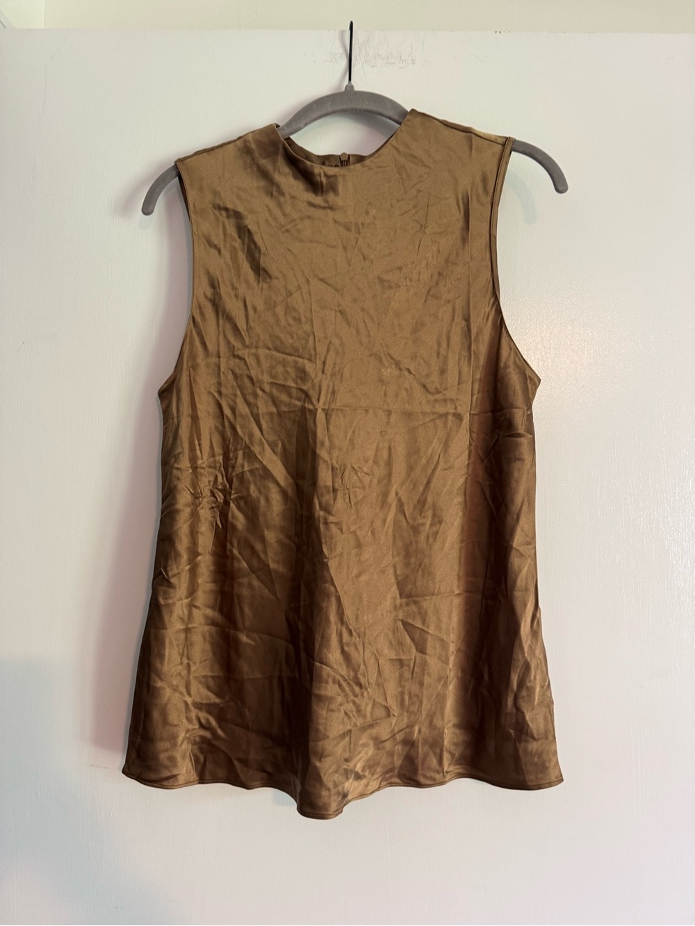 Banana Republic Olive Brown Satin A-Line Sleeveless Camisole